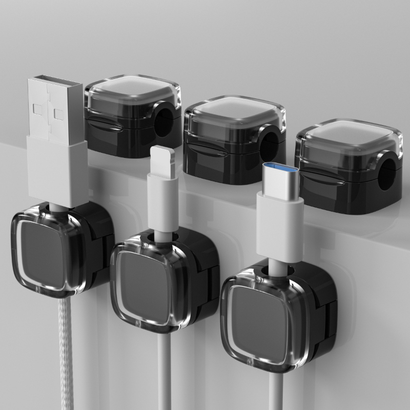 Wall Anchor Plastic - Magnetic USB Cable Management Clips Multi-Colored