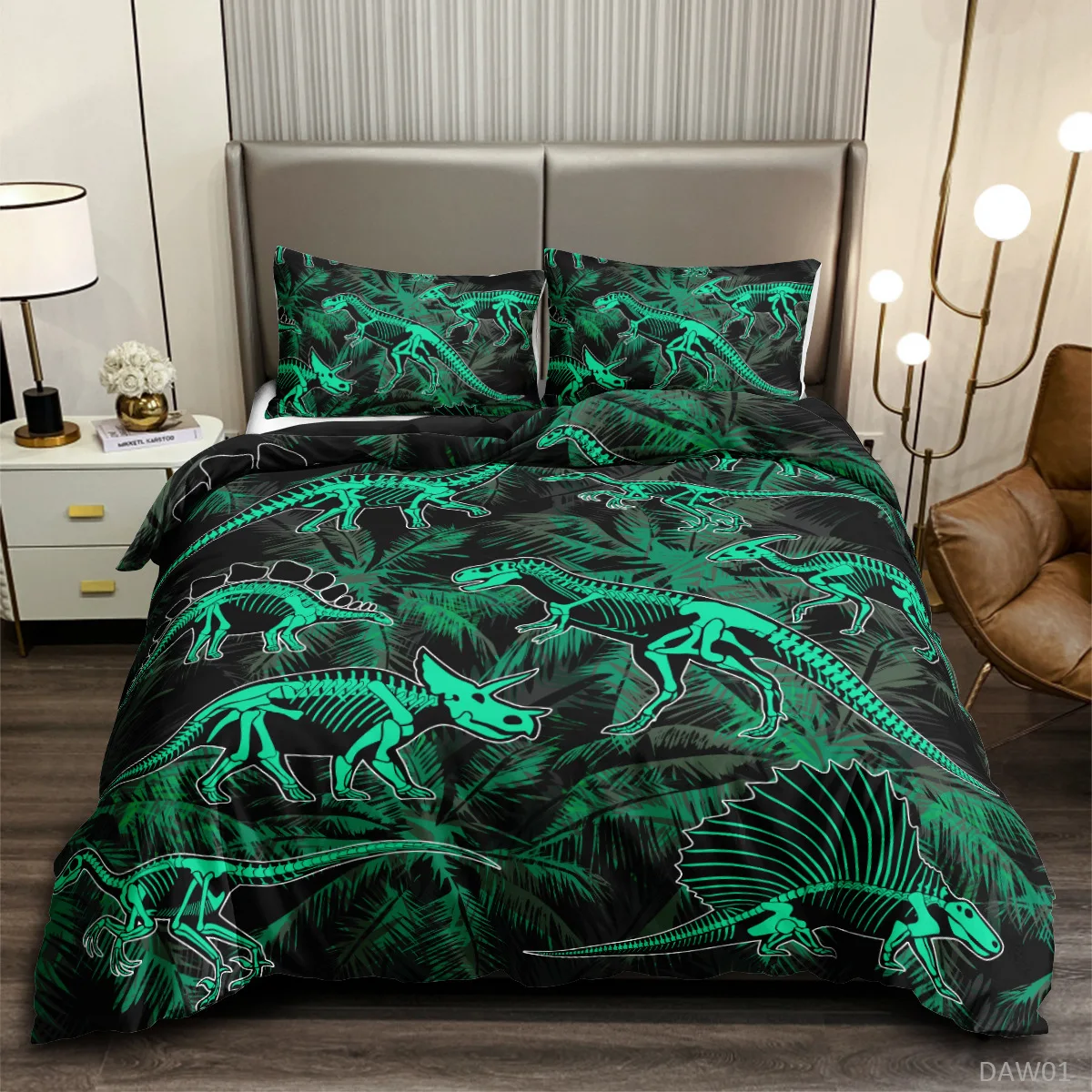 Home Improvement Kids - Roar Dinosaur Skeleton Bedding Twin For