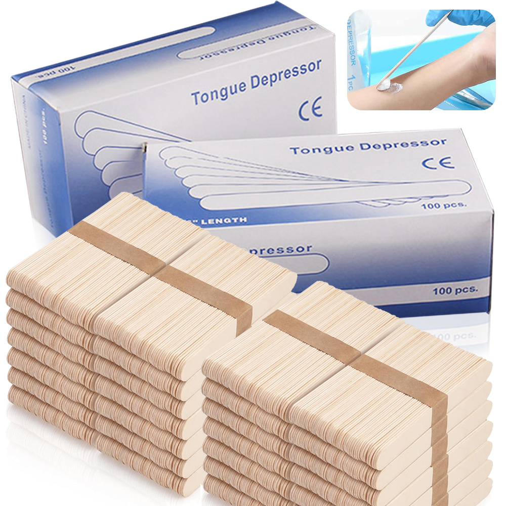 Wood Filler Stick - 300/200/100/50/30/10PCS Wooden Tongue Depressor Waxing Stick
