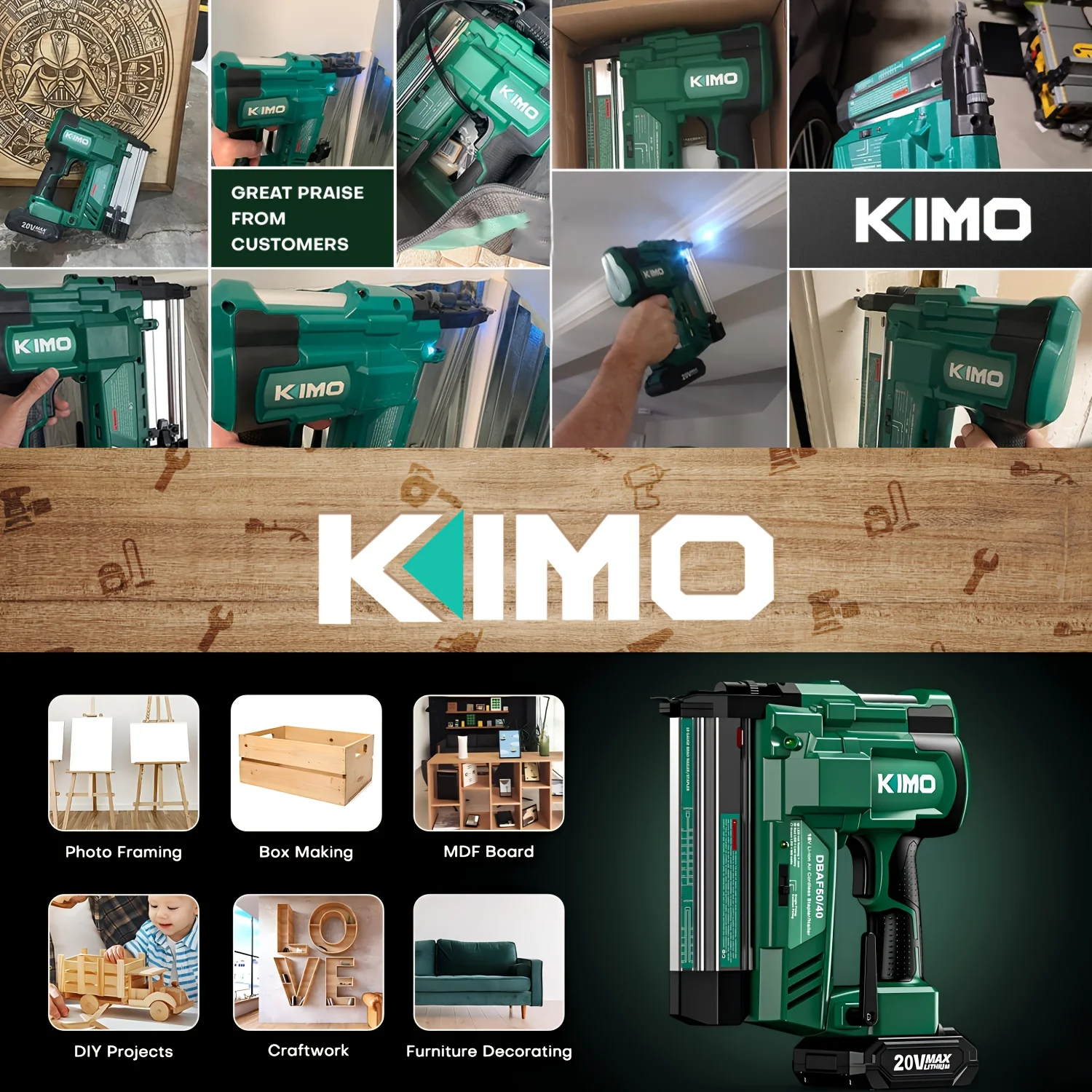 KEEHOME KIMO 18 Gauge Nail Gun - Home Improvement Brad ulasan dan harga
