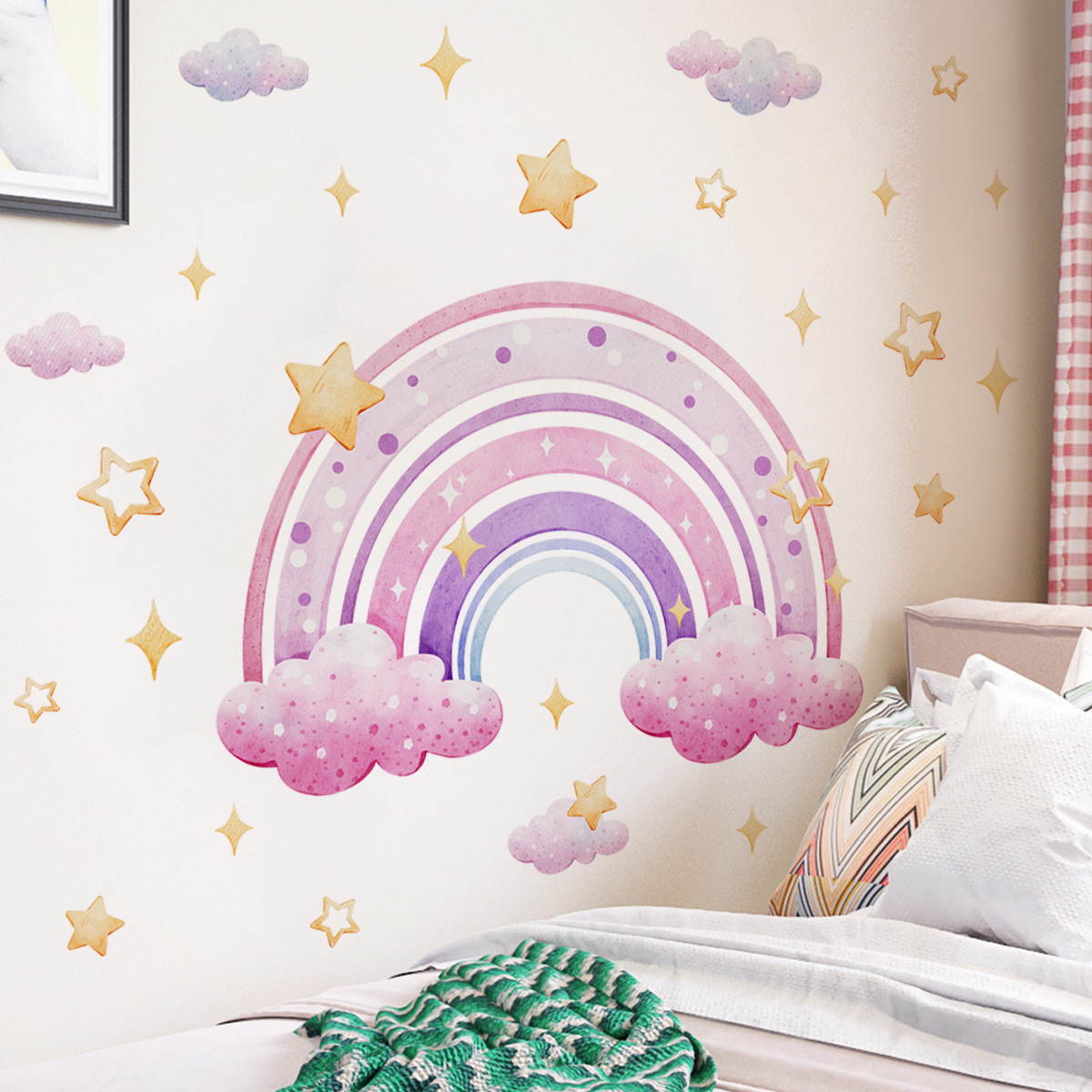 Colorful Rainbow Stars Cloud W - Home Improvement Kids ulasan dan harga