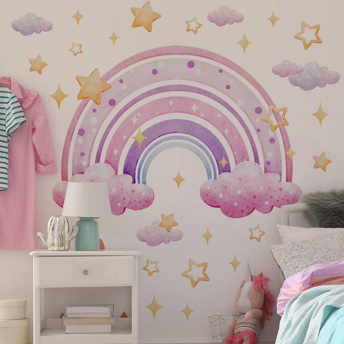 Colorful Rainbow Stars Cloud W - Home Improvement Kids ulasan dan harga