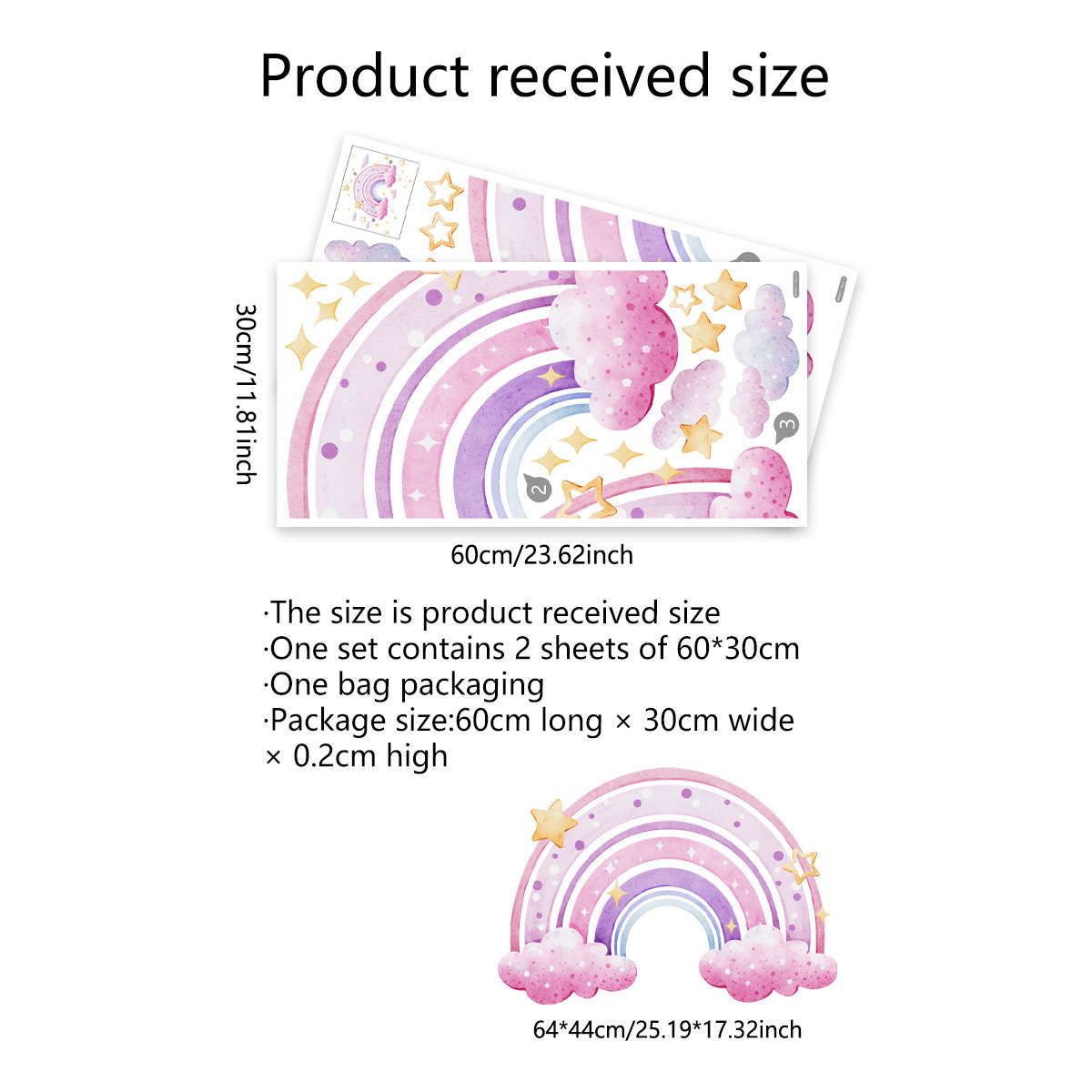 Colorful Rainbow Stars Cloud W - Home Improvement Kids ulasan dan harga