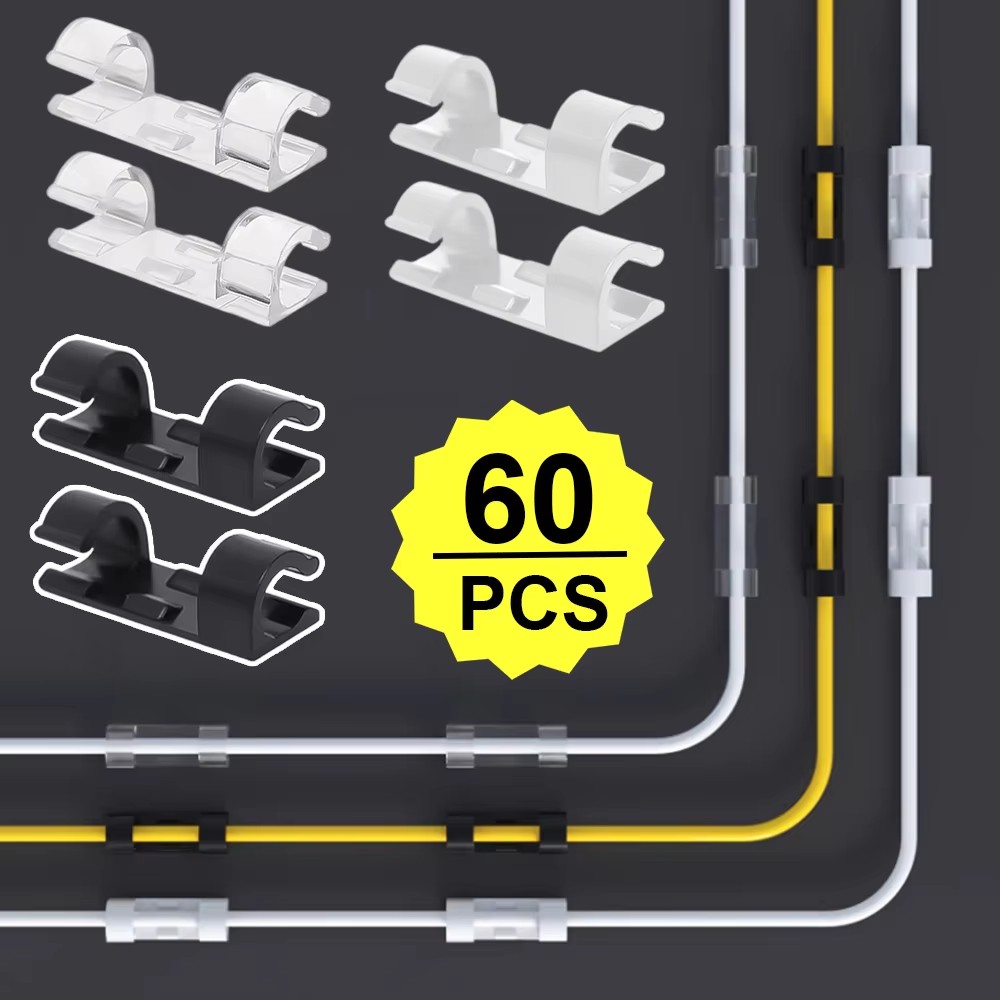 20-60pcs Cable Management Clip - Wall Anchor Plastic ulasan dan harga