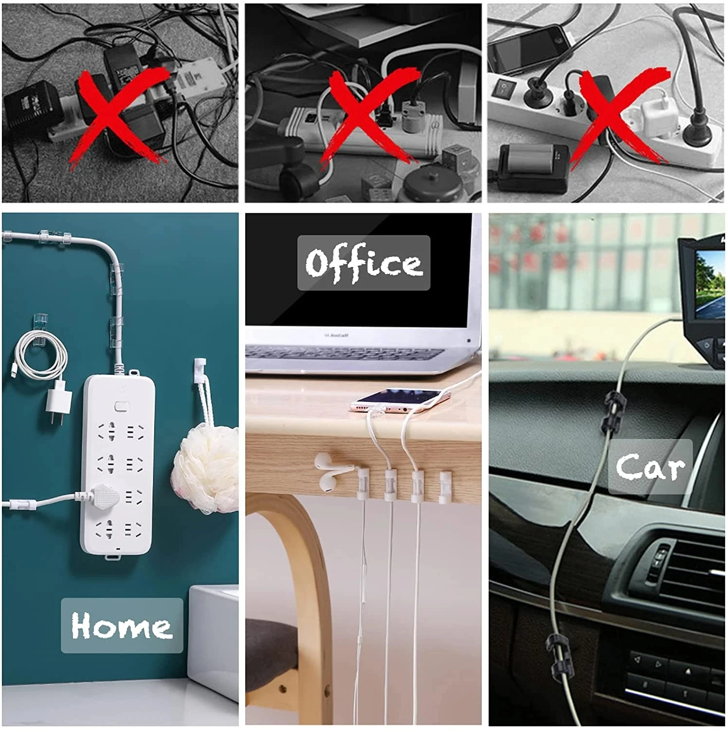 20-60pcs Cable Management Clip - Wall Anchor Plastic ulasan dan harga