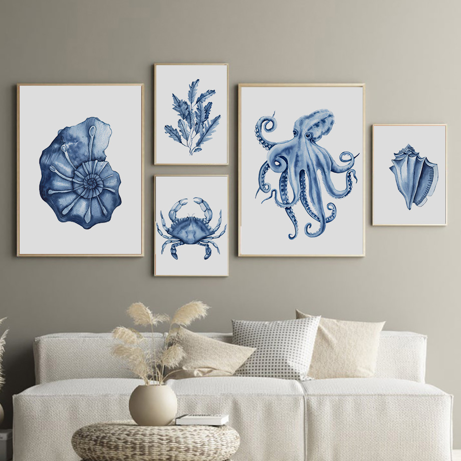 Watercolor Blue Coastal Sea Cr - Home Improvement Kids ulasan dan harga