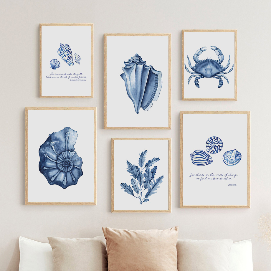 Watercolor Blue Coastal Sea Cr - Home Improvement Kids ulasan dan harga