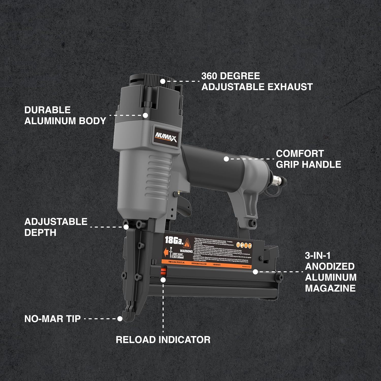 3-in-1 Pneumatic Nail Gun 16GA - Home Improvement Brad ulasan dan harga