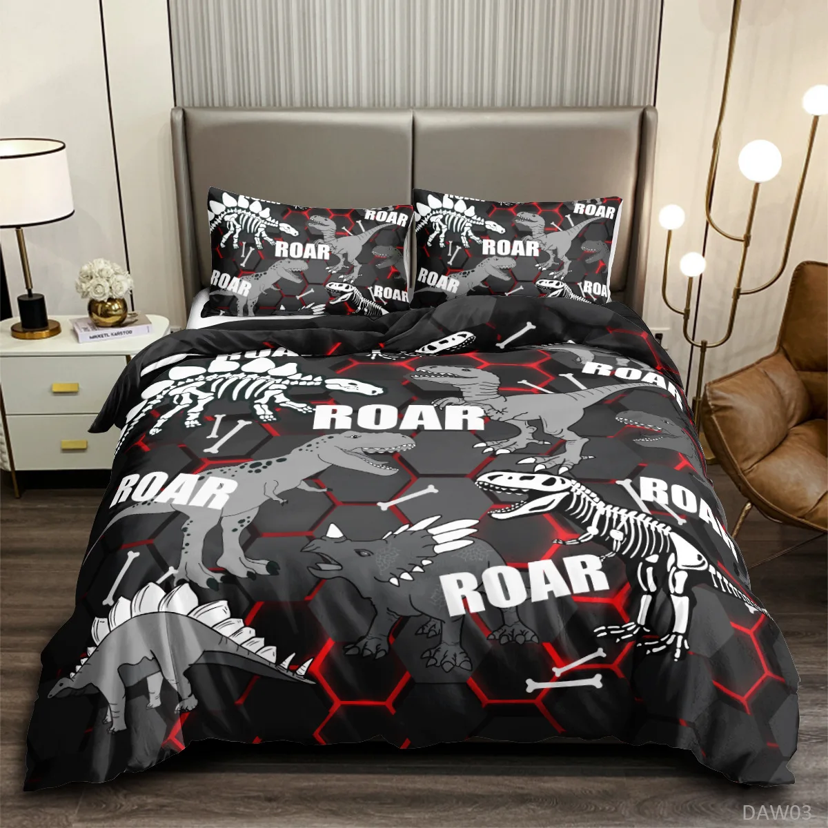 Roar Dinosaur Skeleton Bedding - Home Improvement Kids ulasan dan harga